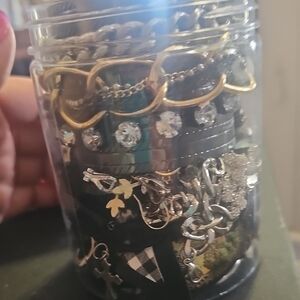 Black And Silver Mystery Gothic Jewelry Jar